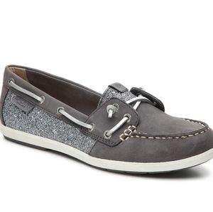 Sz 7.5 Sperry Top-Sider Boat Shoes Grey Glitter